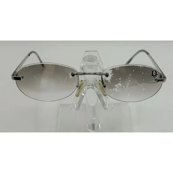 Christian Dior CAT ZGGMN Sunglasses Silver 59-18 135 Oval Rimless - Picture 4 of 10